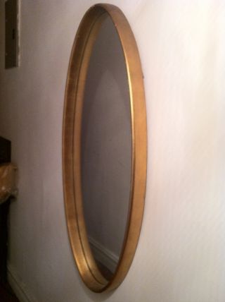Onassis 60s Hand - Crafted French Gold Gilt Mirror 47 