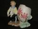 Vintage Germany Bisque Figurine Vase - Boy Cracked Egg - Rabbit In Hat - Easter Figurines photo 4