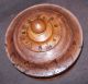 Antique Primitive Treen Covered Sugar Bowl Pyrography Design Aafa Bowls photo 2