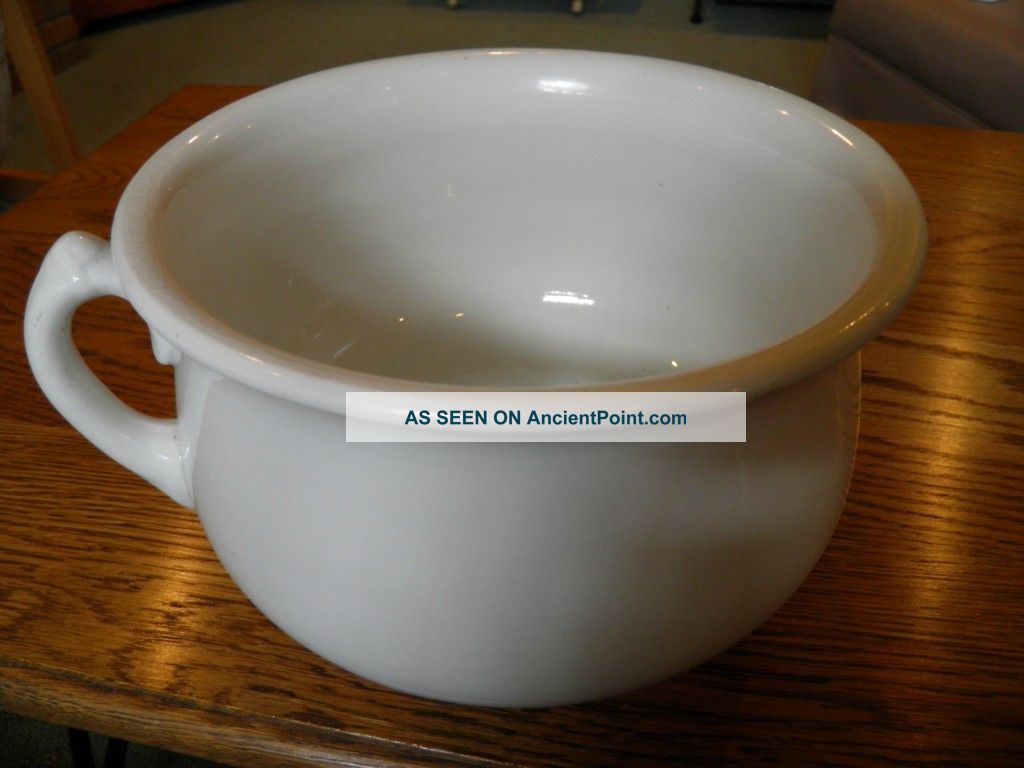 Vintage Homer Laughlin White Chamber Pot/thunder Mug Chamber Pots photo