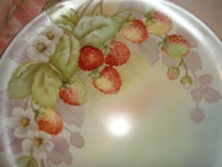 Antique Plate Hutschenreuther Gelb - Bavaria Germany Painted Strawberries photo