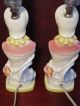 Matching Pair Vintage Lady Figural Table Lamp Head Vase Style Gone With The Wind Lamps photo 4