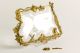 Antique French Ormolu Beveled Cryst Jewel Casket Box Unusual Shape–quality Rare Metalware photo 10