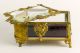 Antique French Ormolu Beveled Cryst Jewel Casket Box Unusual Shape–quality Rare Metalware photo 1