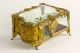Antique French Ormolu Beveled Cryst Jewel Casket Box Unusual Shape–quality Rare Metalware photo 3