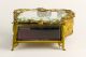 Antique French Ormolu Beveled Cryst Jewel Casket Box Unusual Shape–quality Rare Metalware photo 5