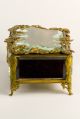 Antique French Ormolu Beveled Cryst Jewel Casket Box Unusual Shape–quality Rare Metalware photo 7