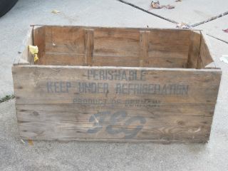 Vintage German Wood Box Was Cooked Boneless Hams Neat Look Old Nr photo