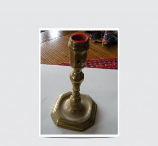 Antique English Queen Ann Brass Candle Stick photo
