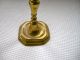 Antique English Queen Ann Brass Candle Stick Metalware photo 7