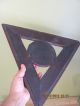 Antique Inlaid Chip Carved Cribbage Board Triangle Shaped Old Other photo 11