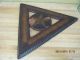 Antique Inlaid Chip Carved Cribbage Board Triangle Shaped Old Other photo 4