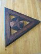 Antique Inlaid Chip Carved Cribbage Board Triangle Shaped Old Other photo 5