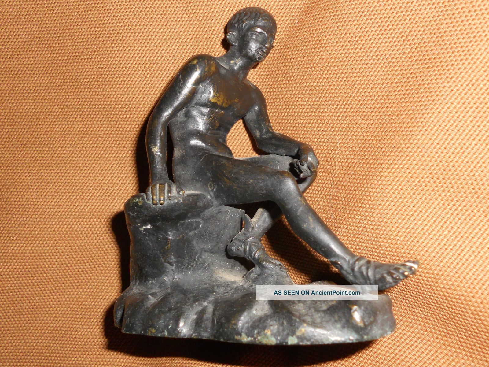 Antique Grand Tour Bronze Seated Mercury.  Late 1800 ' S To Early 1900 ' S Metalware photo