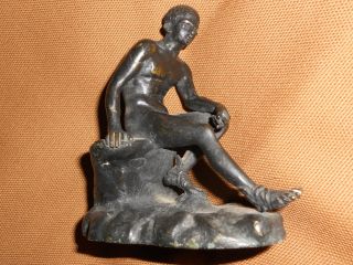 Antique Grand Tour Bronze Seated Mercury.  Late 1800 ' S To Early 1900 ' S photo