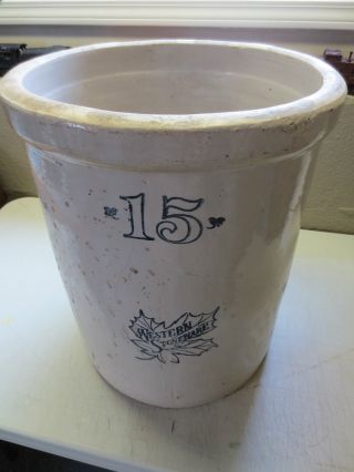 Vintage 15 Gallon Crock. . .  Western Stoneware. . . photo