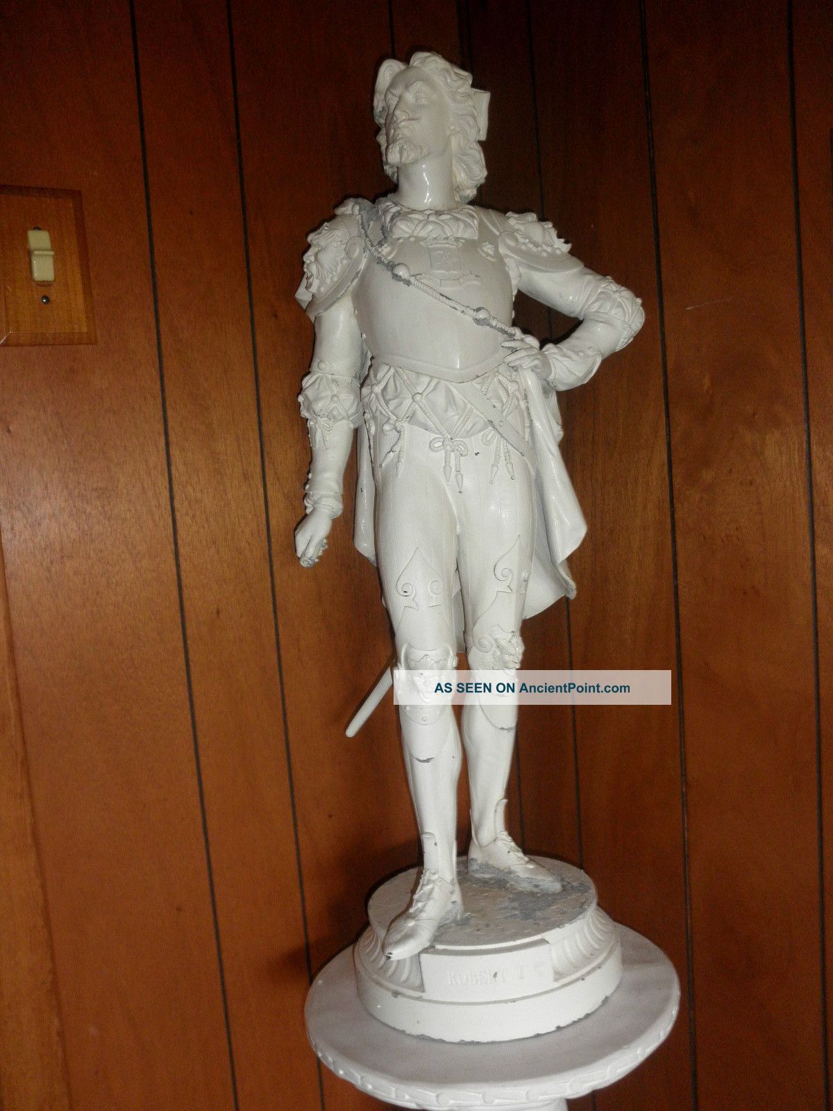 Antique Cavalier Metal Statue Family Heirloom Museum Quality Almost 3 ' Tall Metalware photo