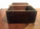 Antique Primitive Hand - Built Wooden Carry Box - Shabby Rustic W/ Dramatic Handle Primitives photo 2