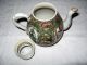 Chinese Polychrome Enameled Porcelain Rose Medallion Tea Pot Gilt Trim C 1860 Teapots & Tea Sets photo 1