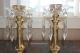Set Of 2 Antique Brass & Crystal Prisms/drip Dish Candelabras Made In Italy Candle Holders photo 2