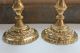Set Of 2 Antique Brass & Crystal Prisms/drip Dish Candelabras Made In Italy Candle Holders photo 8