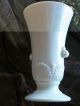Antique Vintage Eapg Opaque Pattern Glass Tall Vase Shells Darts Scroll Handle Vases photo 3