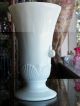 Antique Vintage Eapg Opaque Pattern Glass Tall Vase Shells Darts Scroll Handle Vases photo 5