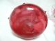 Antique Cranberry Glass Vase Pontil Mark Blown Art Glass Fenton? Vases photo 6