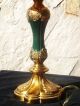 Rare Robert Abbey Gilded Brass And Dark Green Enamel Vintage Lamp Circa 1950 Lamps photo 1