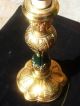 Rare Robert Abbey Gilded Brass And Dark Green Enamel Vintage Lamp Circa 1950 Lamps photo 3