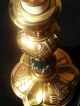 Rare Robert Abbey Gilded Brass And Dark Green Enamel Vintage Lamp Circa 1950 Lamps photo 4