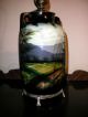 C 1930 Double Handled Majolica Glazed Hand Painted German Urn Lamp Lamps photo 3