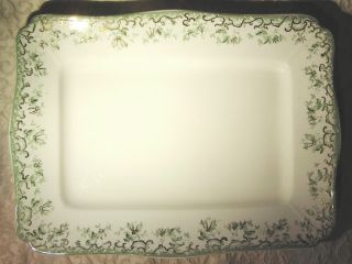 Exquisite Large Henry Alcock 1891 - 1910 Oxford Platter Green Gilt Transferware photo