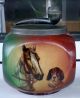 Rare Antique Handel Tobacco Jar W/ Horse & Dog W/ Pipe Lid N/r Jars photo 1