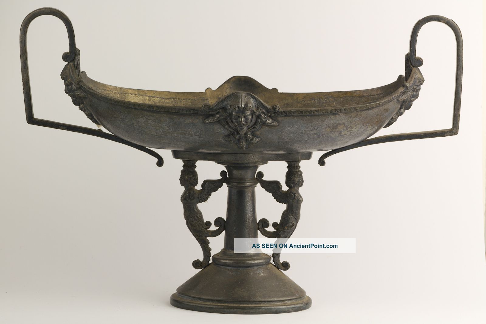 Antique Lg 19th C Metal Figural Centerpiece Bowl Rogers Smith & Co Striking Metalware photo
