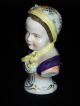 Antique German Porcelain Sitzendorf Dresden Lady Bust Figurine Figure Figurines photo 6