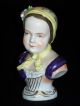 Antique German Porcelain Sitzendorf Dresden Lady Bust Figurine Figure Figurines photo 8