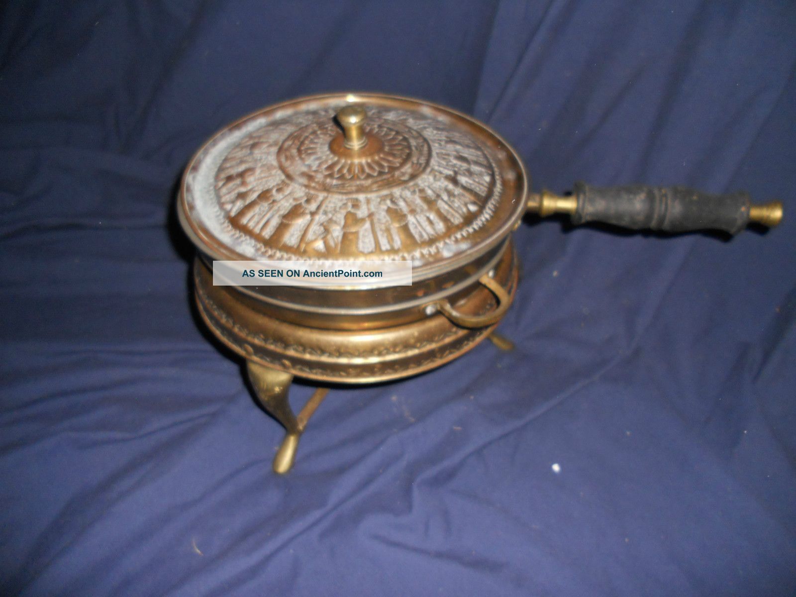 Antique Brass Chaffing Dish Metalware photo