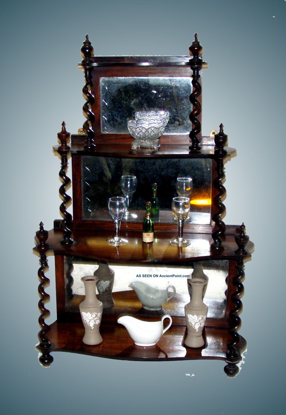 American Miniature Rosewood What - Not With Mirrored Back,  C.  1840 - 60 Other photo