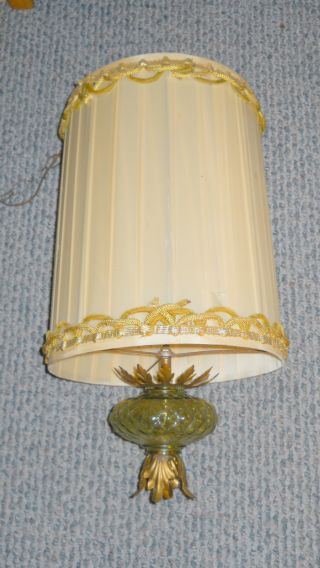 Price Reduced Antique Hanging Swag Lamp With Stylish Decorative Molded Glass photo