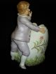 Antique German Bisque Piano Baby Boy W Egg Figural Vase Figurines photo 7