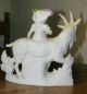Large Antique Hand Painted German Figurine - Woman Riding Goat Figurines photo 4