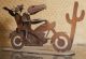 Signed - Two Vultures On A Harley Sculpture - A One Of A Kind Piece Metalware photo 1