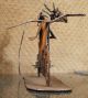 Signed - Two Vultures On A Harley Sculpture - A One Of A Kind Piece Metalware photo 2