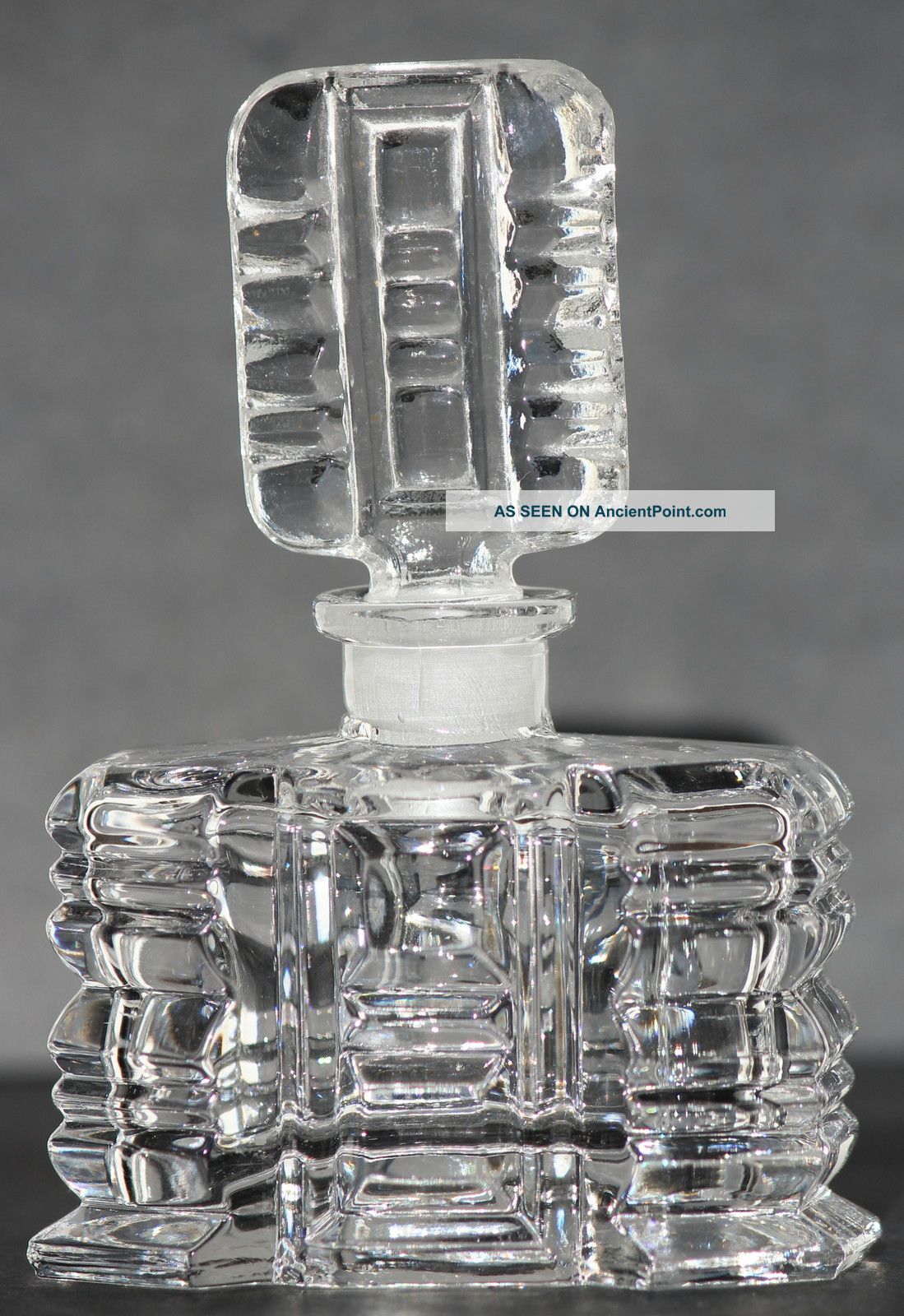 Clear Love Perfume Bottle - Czechoslovakia,  True Art Deco - Very Special Shape Perfume Bottles photo