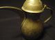 Antique Brass Arabic Coffee Pot Patina Floral Metalware photo 1