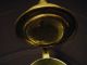 Antique Brass Arabic Coffee Pot Patina Floral Metalware photo 3