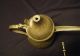 Antique Brass Arabic Coffee Pot Patina Floral Metalware photo 4