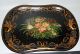 Gilt Antique Victorian French Handpainted Toleware / Tole Tray W Flowers Toleware photo 2