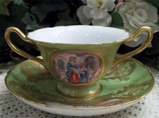 1790 ' S Royal Crown Derby Hand Painted Cream Soup & Saucer - Primrose Seller photo